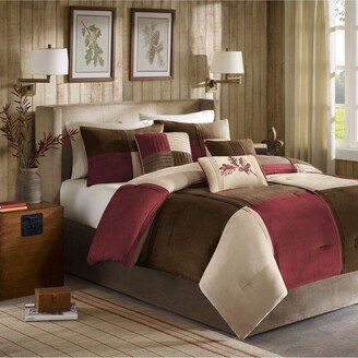 Gracie Mills 7-pc Jackson Blocks Comforter Set, Red - King