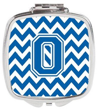 CJ1056-OSCM Letter O Chevron Blue & White Compact Mirror