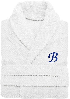 Unisex Herringbone Weave Bathrobe (Monogram, A-Z)-AM