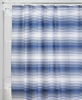 Enzo 72 x 72 Stripe Shower Curtain - Navy/White