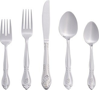 Riverridge Rose 46 Piece Monogrammed Flatware Set - B, Service for 8