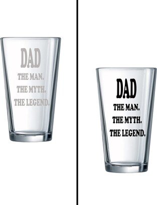 Dad. The Man. Myth. Legend. Laser Engraved Pint Glass. 100% Permanent. Perfect Gift For The Perfect Dad