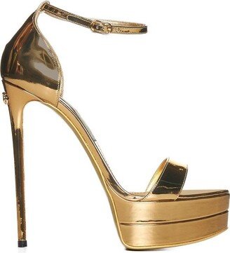 Metallic Platform Sandals-AD