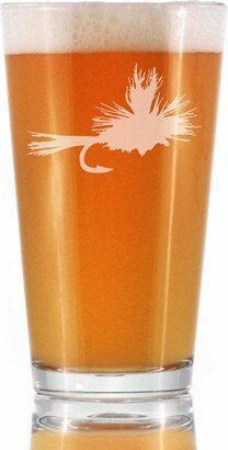 Fly Fishing Pint Glass For Beer - Unique Flyfishing Themed Gifts Fishermen 16 Oz Glasses