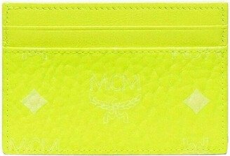 Women's Neon Yellow Visetos Coated Canvas Card Case Holder