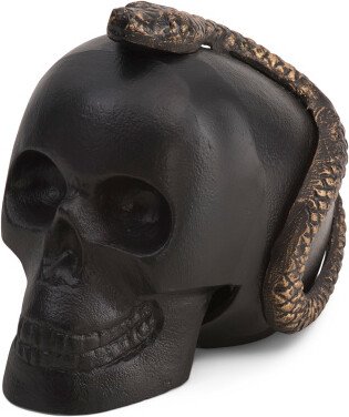 5.5in Decor Skull With Snake