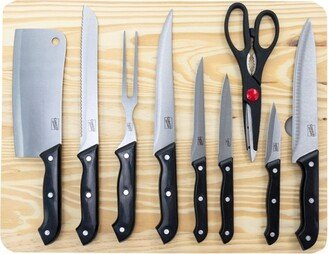 Home Wildcraft 10 Piece Cutlery Set with Wooden Cutting Board