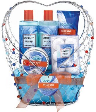 Lovery Ocean Wave Body Care Gift Set and Relax Heart Love Kit, 11 Piece