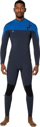 Ninja 4/3 mm Chest Zip Full Wetsuit (Gunmetal/Deep Sea) Men's Wetsuits One Piece