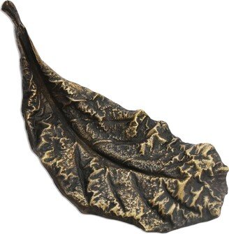 Handmade Almond Leaf Bronze Sculpture