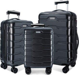 Sapphome 3pcs Luggage Sets ABS+PC Hardshell Spinner Wheels Suitcase with TSA Lock