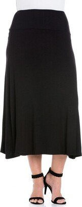 24seven Comfort Apparel 24even Comfort Apparel Women' Plu Women' Maxi Skirt-Black-1X