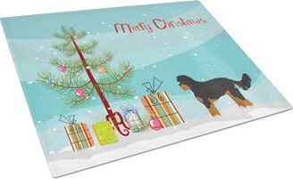 CK3811LCB Black & Tan Cavapoo Christmas Tree Glass Cutting Board