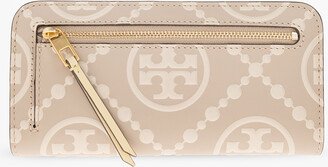 ‘T Monogram Slim’ Wallet - Beige