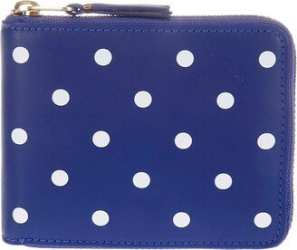 Polka Dot Printed Zip-Around Wallet-AA