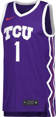 TCU Replica Men's College Basketball Jersey in Purple-AA