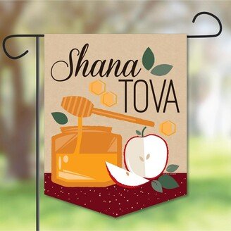 Big Dot Of Happiness Rosh Hashanah - Outdoor Decor - Double-Sided New Year Garden Flag - 12 x 15.25