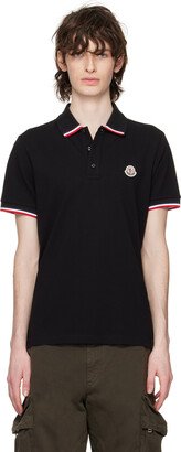 Black Three-Button Polo-AA