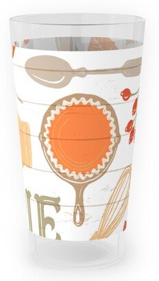 Outdoor Pint Glasses: Gather Round & Give Thanks - A Fall Festival Of Food, Fun, Family, Friends, And Pie! Outdoor Pint Glass, Orange