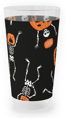 Outdoor Pint Glasses: Halloween Party - Black Outdoor Pint Glass, Orange