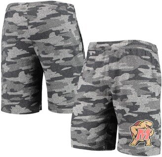 Men's Concepts Sport Charcoal, Gray Maryland Terrapins Camo Backup Terry Jam Lounge Shorts - Charcoal, Gray