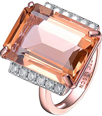 18K Rose Gold Vermeil Cz Ring-AB