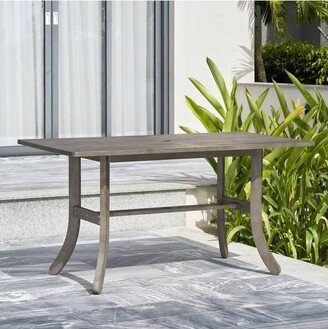 Azen Barney Farmhouse Acacia Hardwood Rectangular Patio Dining Table Gray Wash