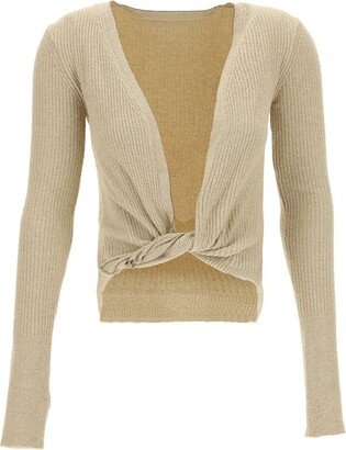 Le Gilet Noué Twisted V-Neck Cardigan-AA