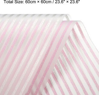 Unique Bargains Striped Matte Flower Wrapping Paper 23.6x23.6 Inch Waterproof 40Pcs