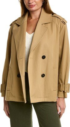 Double-Breasted Short Trench Coat