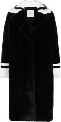 ERMANNO FIRENZE Contrast-Trim Faux Fur Coat