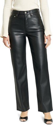 Sundaze High Waist Straight Leg Faux Leather Pants