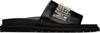 Black Studded Logo Slides