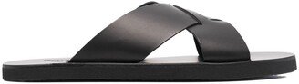 Bios cross-strap leather slides