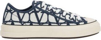 All-Over Logo Patterned Lace-Up Sneakers