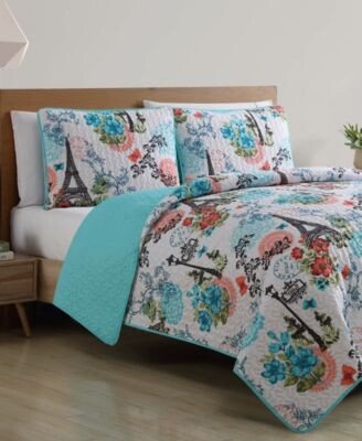 Eiffel Reversible 3 Pc. Quilt Set Collection