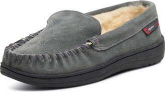 Alpine Swiss Yukon Mens Suede Shearling Moccasin Slippers Moc Toe Slip On Shoes