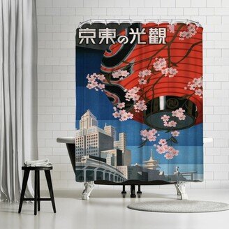 71 x 74 Shower Curtain, Vintage Tokyo Travel by Samantha Ranlet