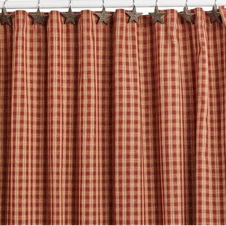 Park Designs Sturbridge Plaid Ruffle Wine Shower Curtain 72 x 72