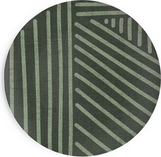 Salad Plates: Mudcloth Weaving Line - Green Salad Plate, Green