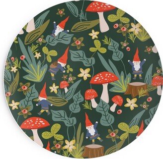 Salad Plates: Woodland Gnomes - Green Salad Plate, Green