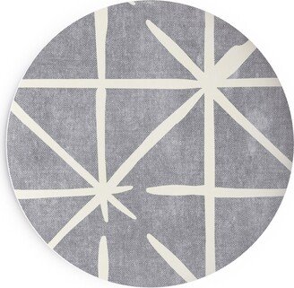 Salad Plates: Geometric Triangles - Distressed - Grey Salad Plate, Gray