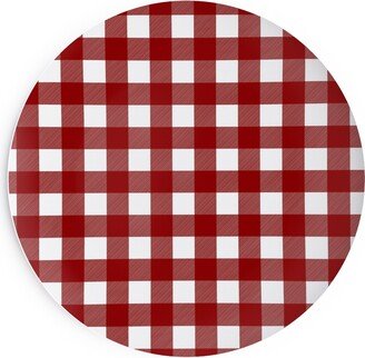 Salad Plates: Traditional Red Buffalo Plaid Salad Plate, Red