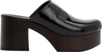 Polished Leather Clogs Mules & Clogs Black