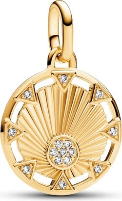 Me Cubic Zirconia Power of the Light Sun Medallion Charm