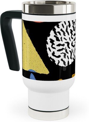 Travel Mugs: Happy Blocks Travel Mug With Handle, 17Oz, Multicolor