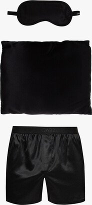 Sleeping Kit: Shorts, Sleep Mask & Cushion - Black