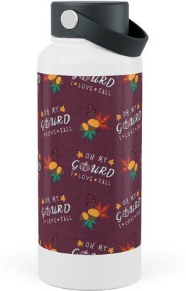 Photo Water Bottles: Oh My Gourd - Mauve Stainless Steel Wide Mouth Water Bottle, 30Oz, Wide Mouth, Purple