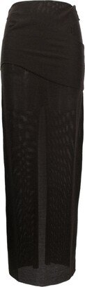 Eclipse semi-sheer stretch-wool maxi skirt