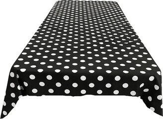 Rectangular Poly Cotton Print Tablecloth | Polka Dot White On Black. Choose